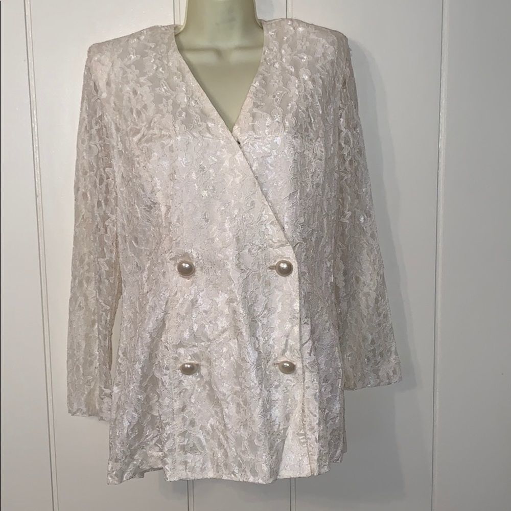 Vtg‎ 80s/90s Bonnie Marx ivory lace jacket